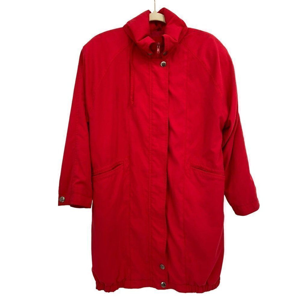 London Fog Vintage Lightweight Coat With Hood Red Small